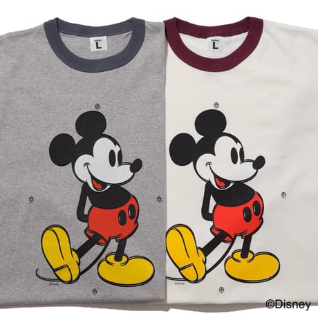 【weber / Disney collection】Mickey Mouse / proof printing tee (ringer)