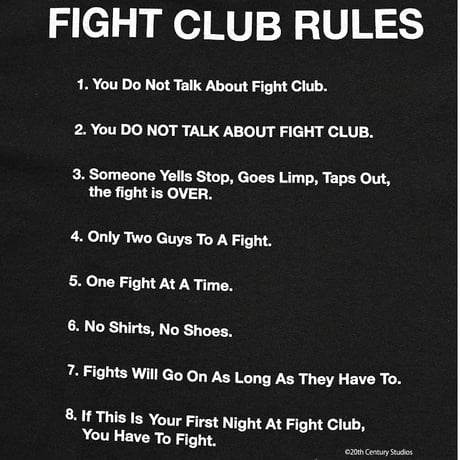 [Fight Club / weber] T shirt (Rules)
