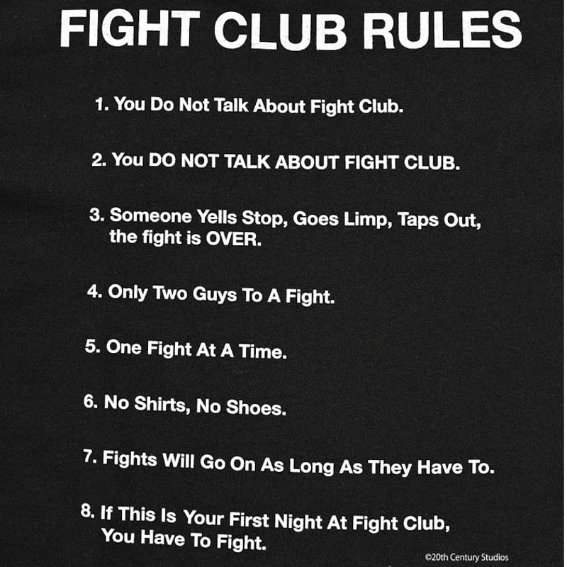 Fight Club / weber] T shirt (Rules) | weber