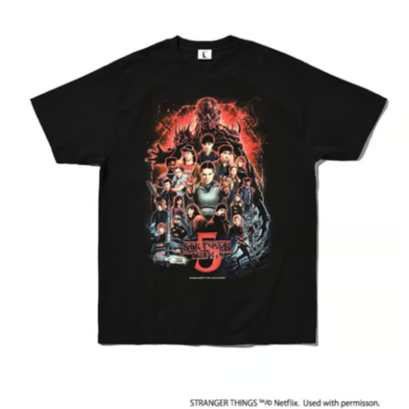 Stranger Things × weber] T shirt with Special