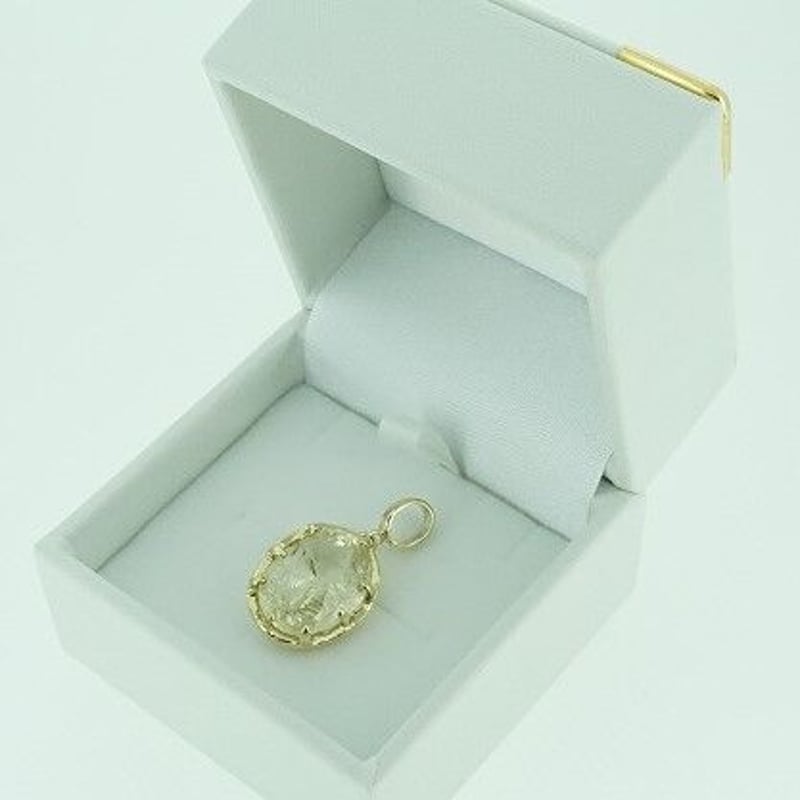 k18 かっこみレモンクオーツ ペンダントトップ☆ | 鋳金工房