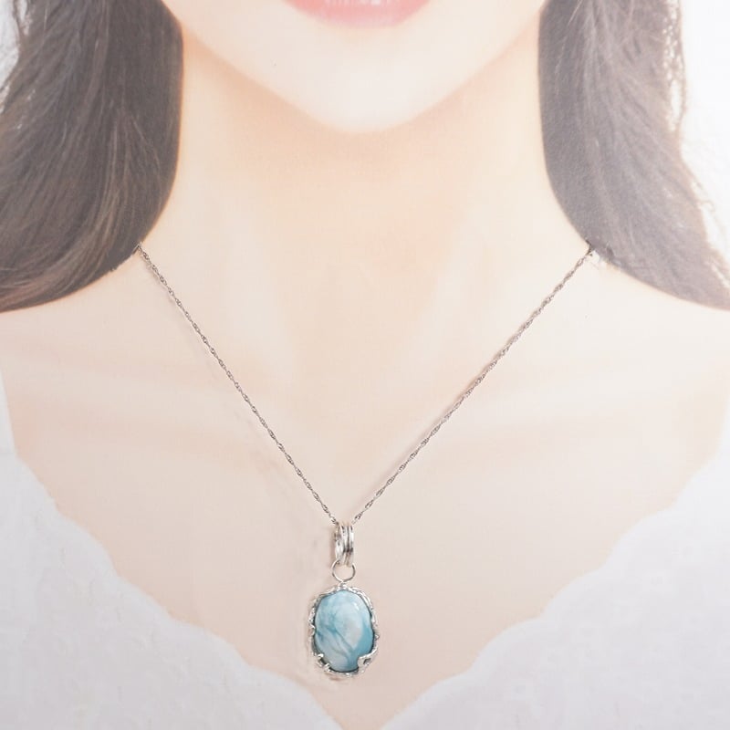 ラリマー ペンダントトップ（純銀粘土細工） silver ラリマー ペンダントトップ⭐️ | 鋳金工房