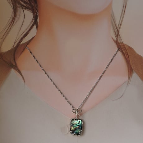silver メキシコあわび　ペンダントトップ