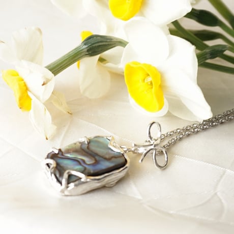 silver メキシコあわび　ペンダントトップ