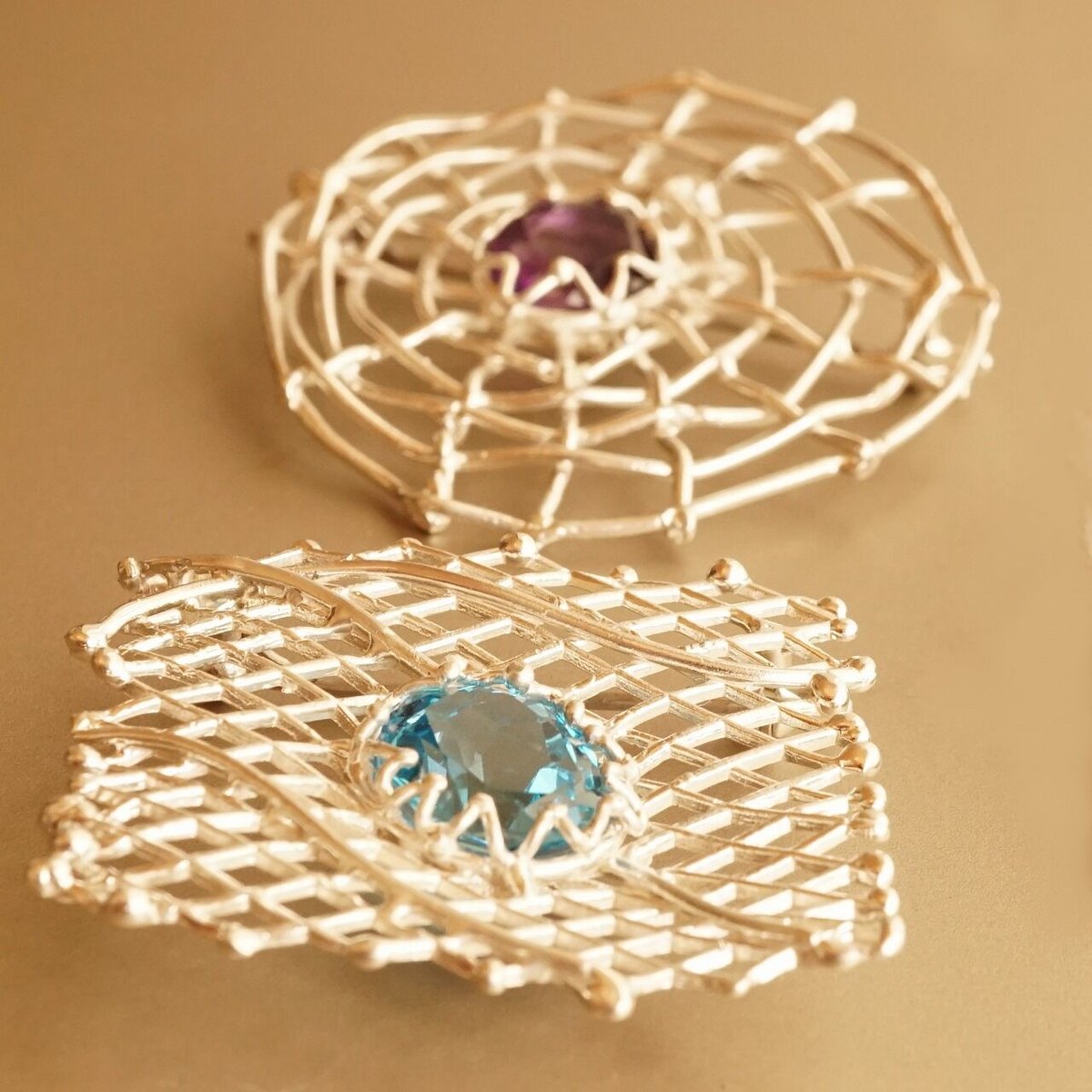 天然石ブローチ silver 天然石 ブローチ | 鋳金工房