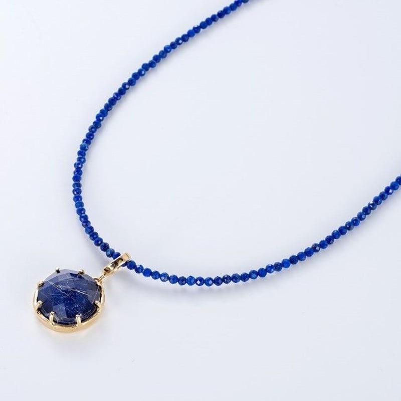 k18 ルチルクオーツ × ラピスラズリ ペンダントトップ | 鋳金工房