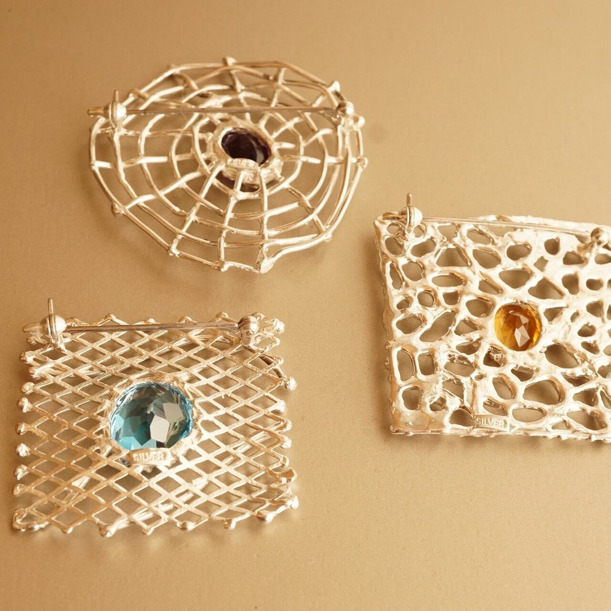 天然石ブローチ silver 天然石 ブローチ | 鋳金工房