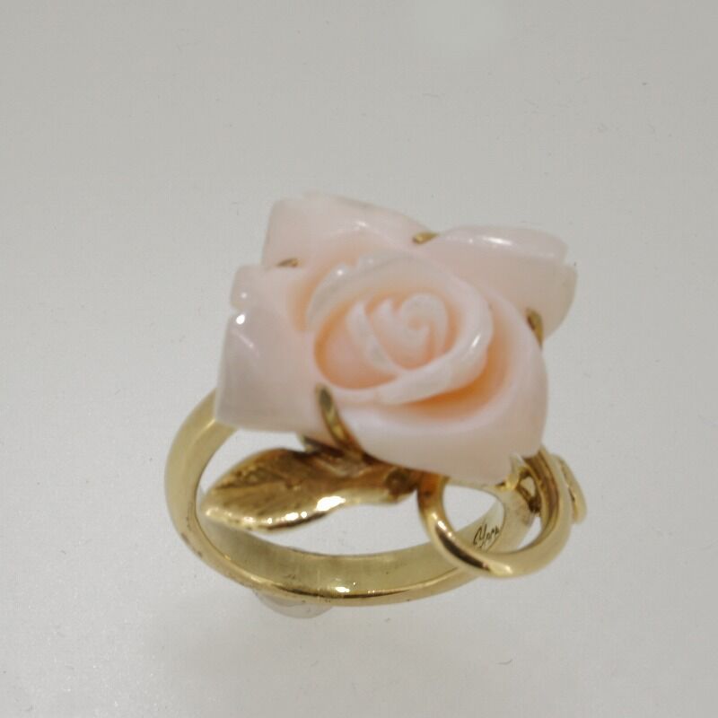 k18 珊瑚バラの 指輪⭐︎ | 鋳金工房~k18/silver アクセサリー（Jewelr