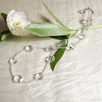 silver 水晶 ステーションネックレス