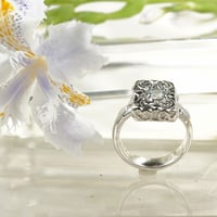 silver 水色の謎石 指輪