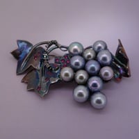 silver ルビー、あこや真珠 ブローチ⭐︎