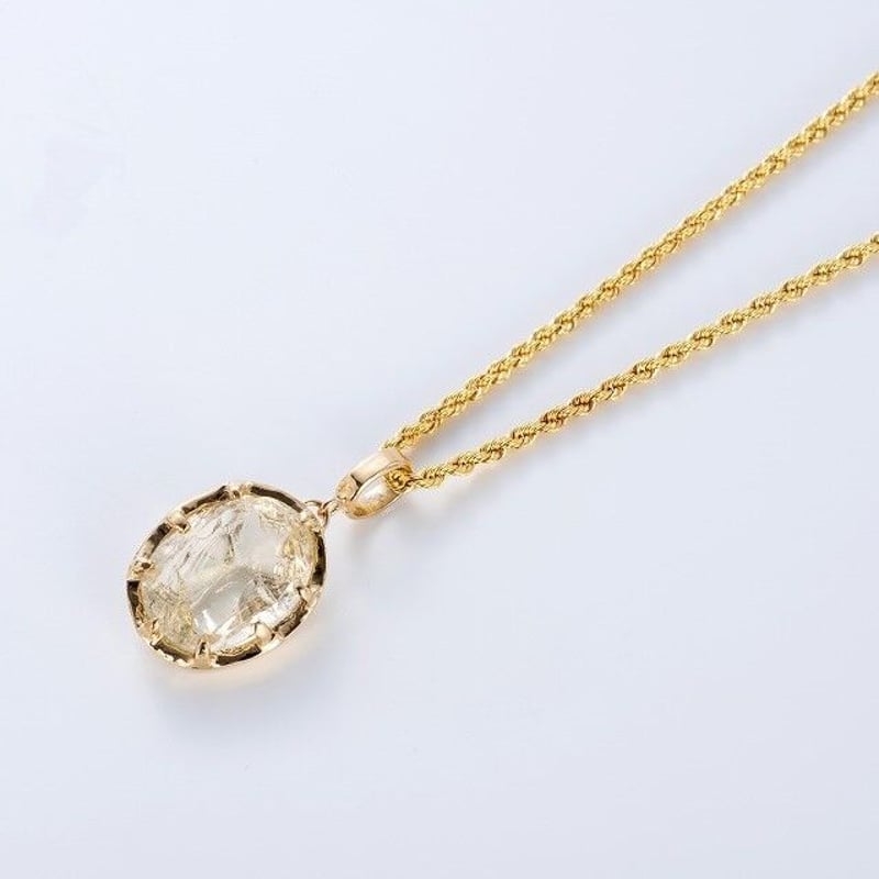 k18 かっこみレモンクオーツ ペンダントトップ☆ | 鋳金工房