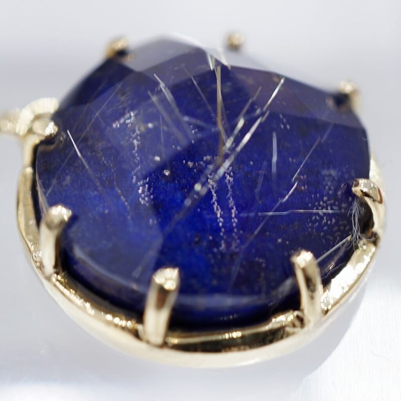 k18 ルチルクオーツ × ラピスラズリ ペンダントトップ | 鋳金工房