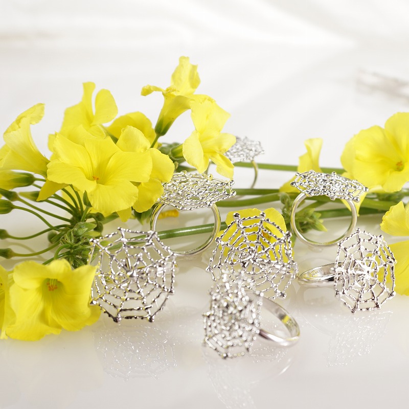silver クモの巣模様のリング☆ | 鋳金工房~k18/silver アクセサリー