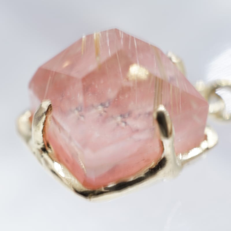 k18 ルチルクオーツ × インカローズ ペンダントトップ | 鋳金工房