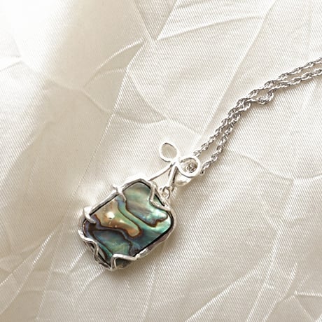 silver メキシコあわび　ペンダントトップ