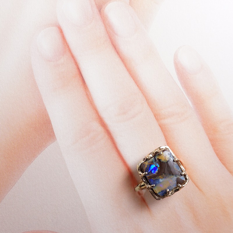 k18 ボルダーオパール 指輪 | 鋳金工房