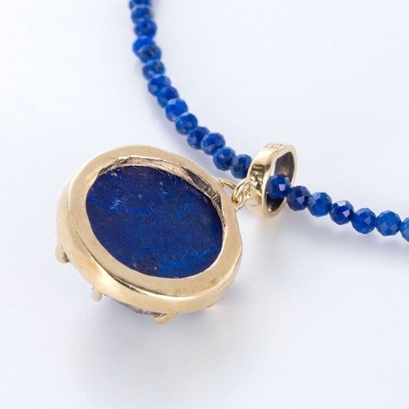 k18 ルチルクオーツ × ラピスラズリ ペンダントトップ | 鋳金工房