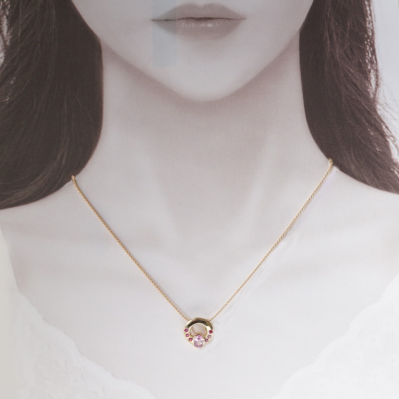 k18 ピンクサファイヤ・ルビー ペンダントトップ | 鋳金工房