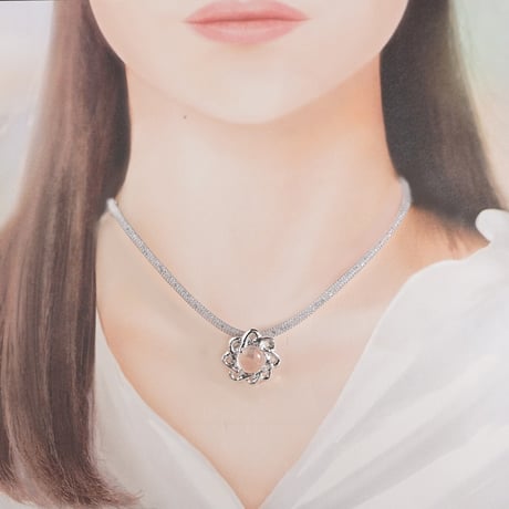 silver ローズクオーツ ペンダントトップ