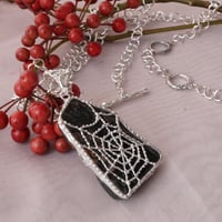 silver   メノウ クモの巣のペンダントトップ⭐︎