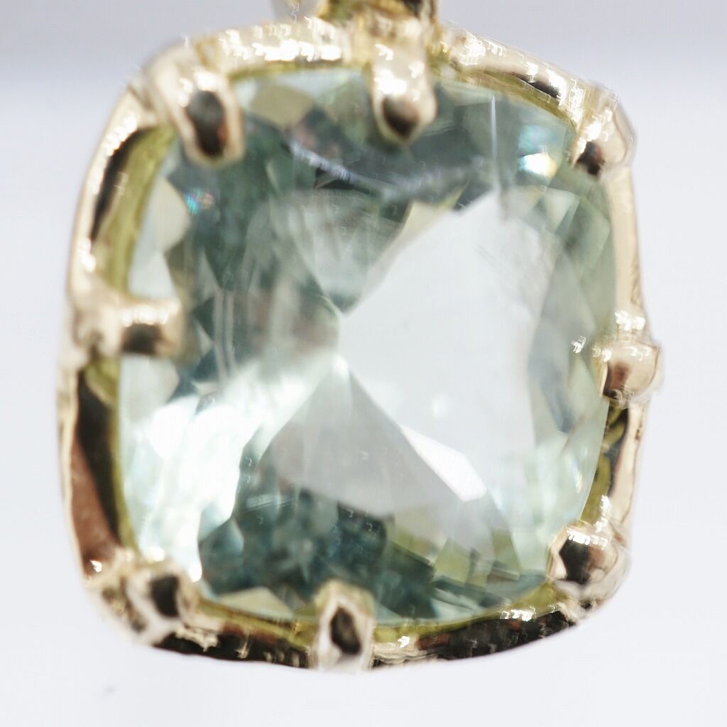 k18 天然ベリル(ヘリオドール) ペンダントトップ | 鋳金工房