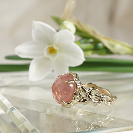 綺麗なインカローズたん！綺麗！ インカローズ ペンダントトップ リーフ型 石サイズ縦約23mm 約5.8g 艶