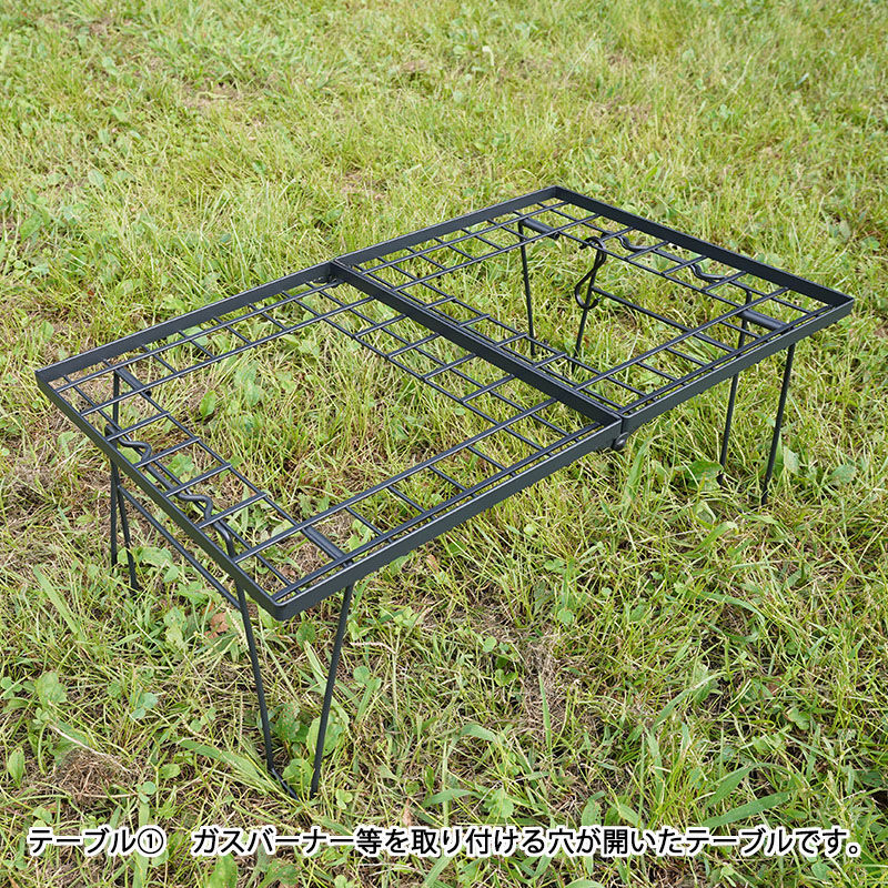 28000円→アウトレットSALE！アクリルキャンプテーブル80ｘ40ｃｍ棚付き セット割引】スタッキングローテーブル【フルセット】 | MaveRick
