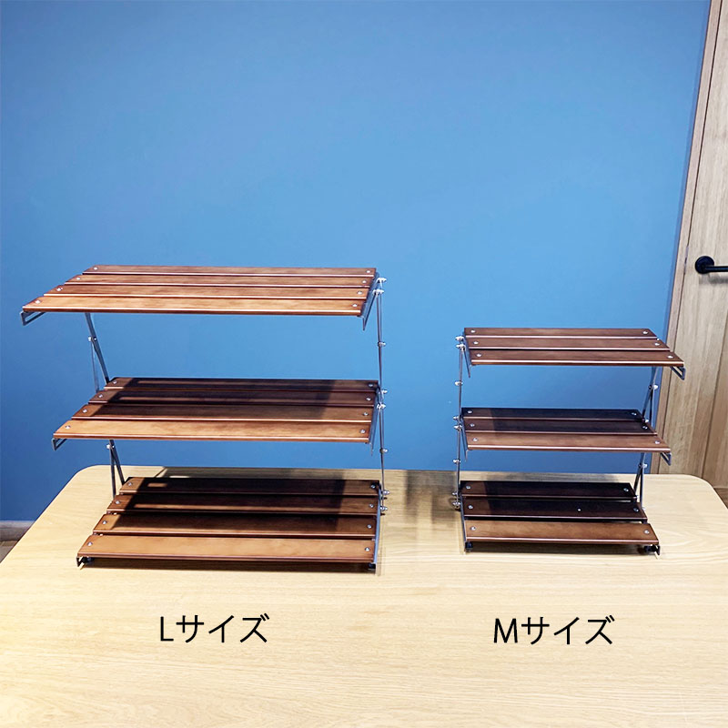 ハンドメイド♥︎⁡木製ぷっくりハート付折り畳み3段飾り棚 ♬.*゜ 折り畳み3段ラック【Mサイズ/Lサイズ】 | MaveRick-OUTDOOR SHOP