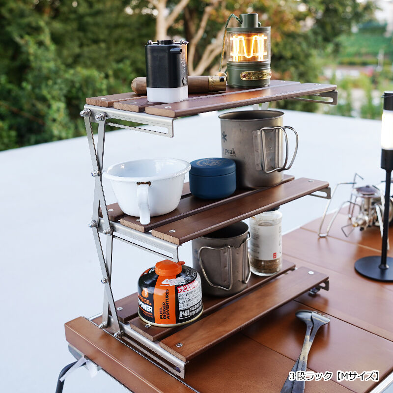 MMM&#39;s キャンプラック Amazon｜キャンプ ラック 棚 折りたたみ アイアンラック 幅40cm