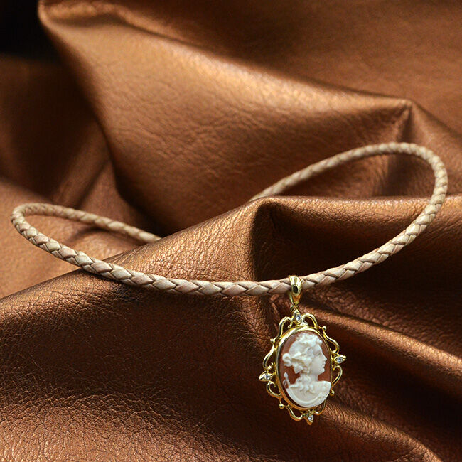 ヴィンテージ カメオペンダントネックレス シェル ゴールド アンティークレトロ① カメオペンダント/ネックレス シェルカメオ Apollo アポロ 芸術・医術