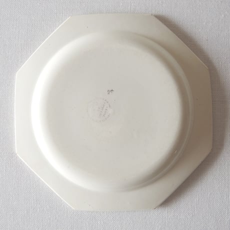 クレイユ／美しい小さめのグリザイユオクトゴナルプレート CREIL／PLATE CR54