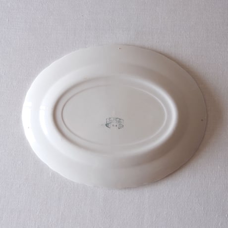 イタリアの可憐な白釉のフリルリムオーバルプレート ITALY／PLATE  IT2