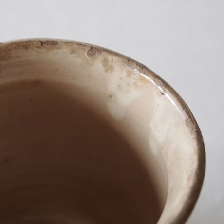 フランスの燻んだクリーム色のポット FRANCE／POT F56