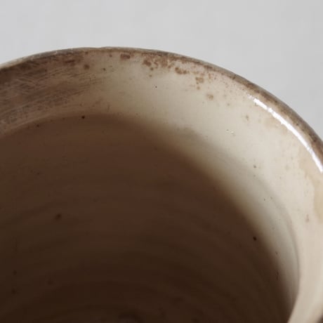 フランスの燻んだクリーム色のポット FRANCE／POT F56