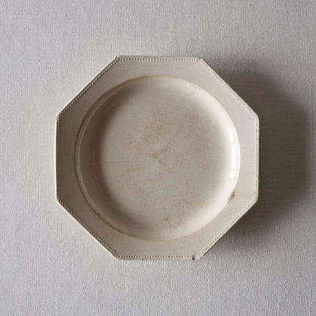 フランスの儚く枯れたオクトゴナルプレート FRANCE／PLATE F203