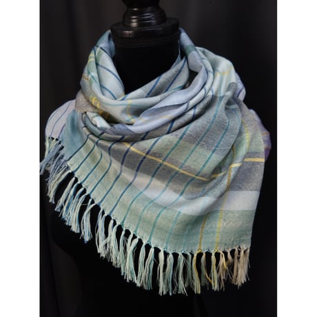 シルク綿ストール　パステルブルー　　　　　　　　　　　【3604-5191】