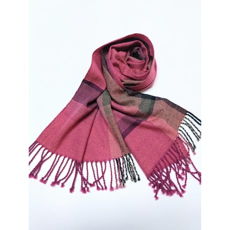 カシミアストール　ローズピンク　　　　　　　　　　【No．3609-5286】