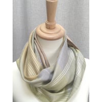 シルクチェックストール　グレイッシュパステル　　　【No．3703-5417】