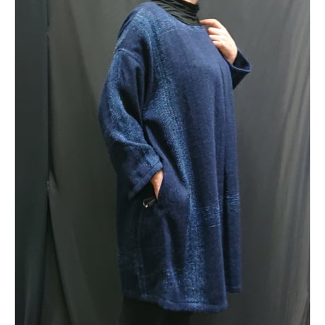 襟無し前タックワンピース　　紺色　　　　　　　　　　【No.3209-4273】