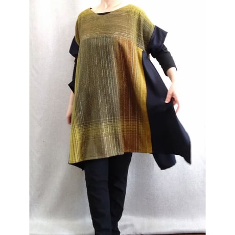 Tワンピース　からしグリーン茶　　　　　　　　　　　【No．3410-4864】