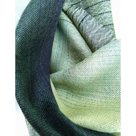 グラデーションシルクストール　グリーン紺　　　　　【No．3701-5381】