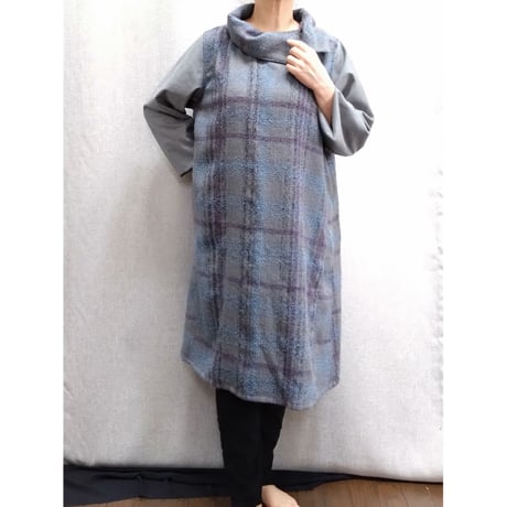 襟付き長袖後ろタックワンピース　　　　　　　　　　【No．3510-5076】