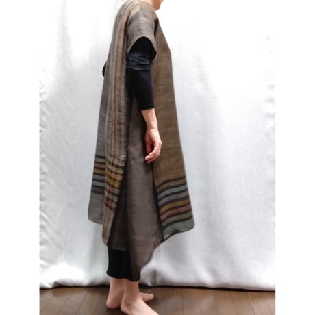 Wワンピース　こげ茶ストライプ　　　　　　　　　　【No．3605-5233】