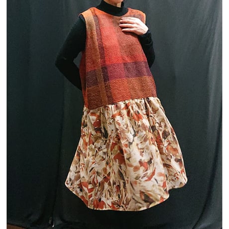 ワンピース　海老茶 　　　　　　　　　　　　　　　　【No．3410-4834】