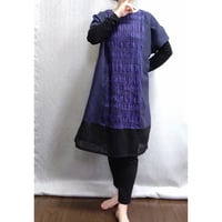 裾切り替えワンピースストレッチ　パープル　　　　　【No．3603-5168】