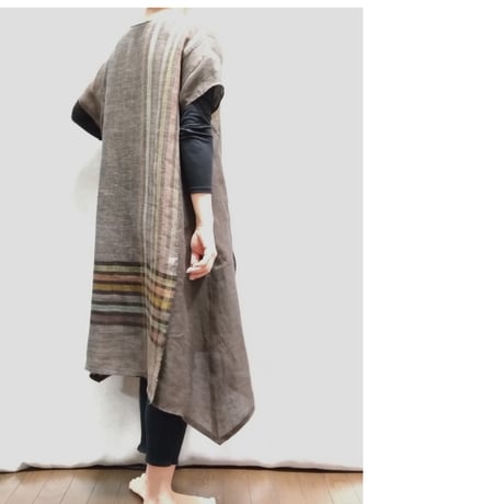 Wワンピース　こげ茶ストライプ　　　　　　　　　　【No．3605-5233】