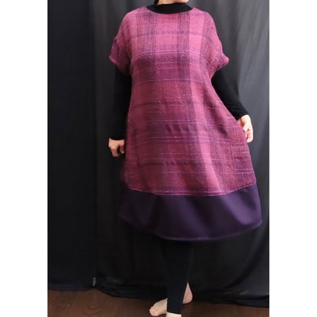 裾切り替えワンピース　ピンク　　　　　　　　　　　【No．3410-4865】