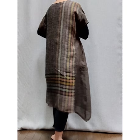 Wワンピース　こげ茶ストライプ　　　　　　　　　　【No．3605-5233】