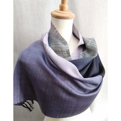 グラデーションシルクストール　パープル黒　　　　　【No．3701-5387】